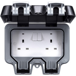 Weatherproof IP66 Twin 13 Amp Switched Socket Outlet